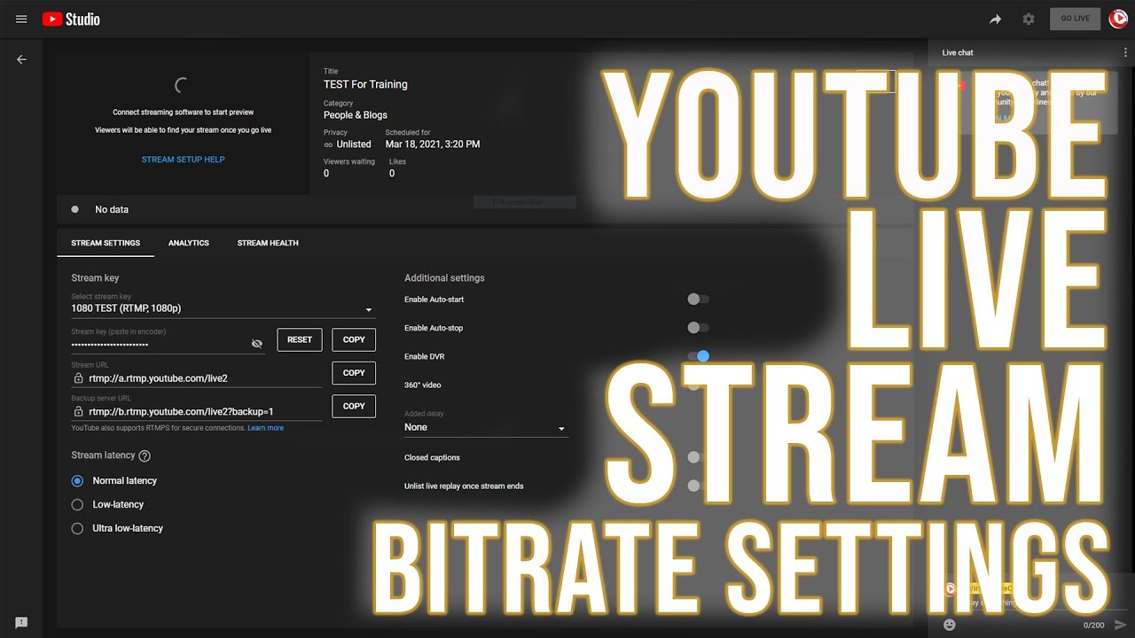 youtube bitrate streaming Live Streaming Server provider Live